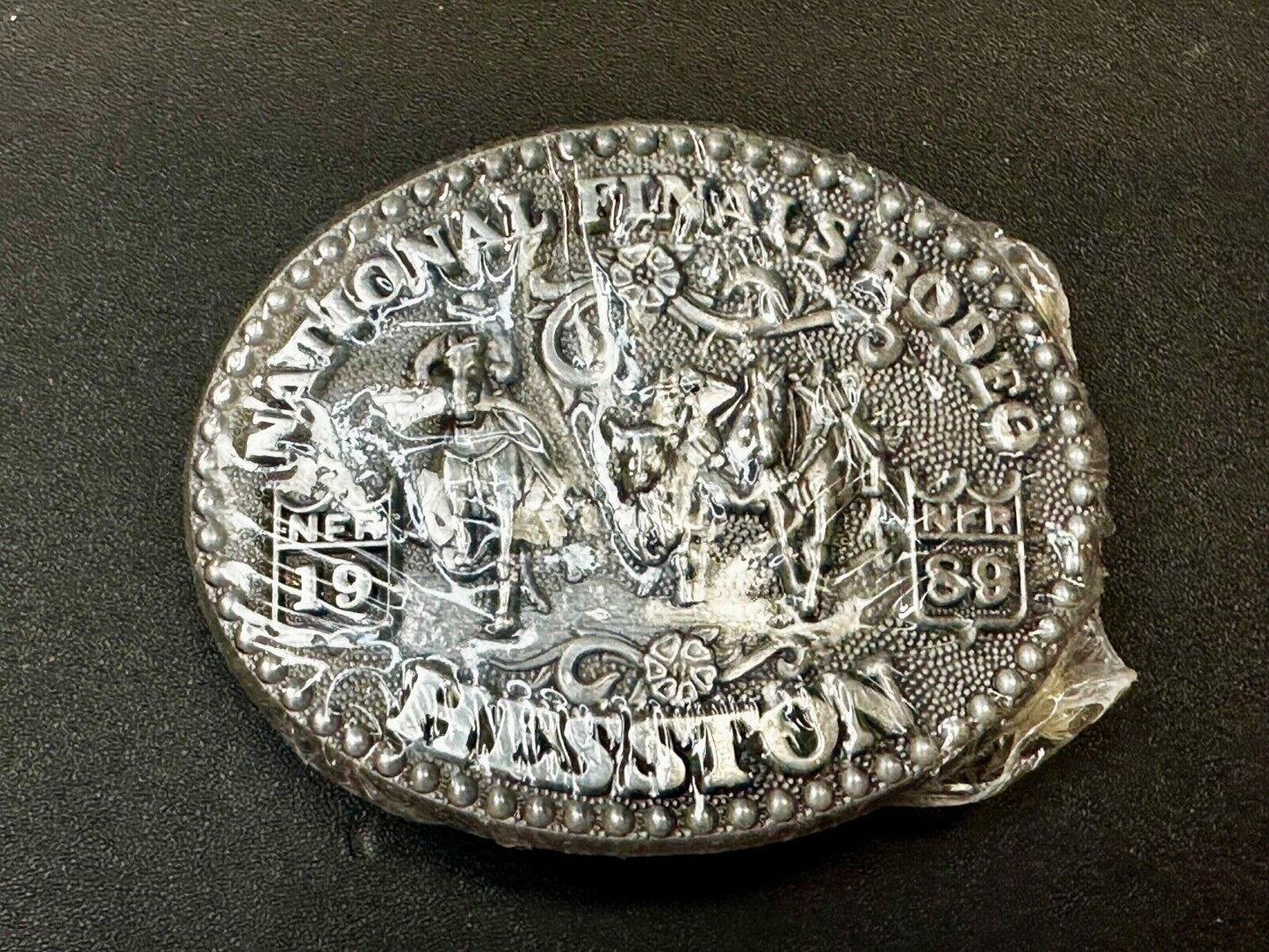 1989 NFR National Finals Rodeo NOS Youth Size Hesston Commemorative Belt Buckle