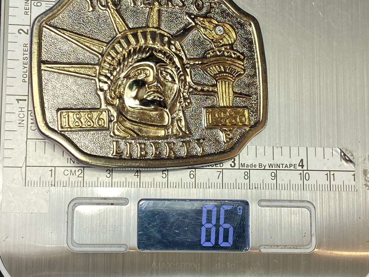 Vintage Belt Buckle 100 Years Of Lady Liberty 1886 - 1986 Statue Of Liberty