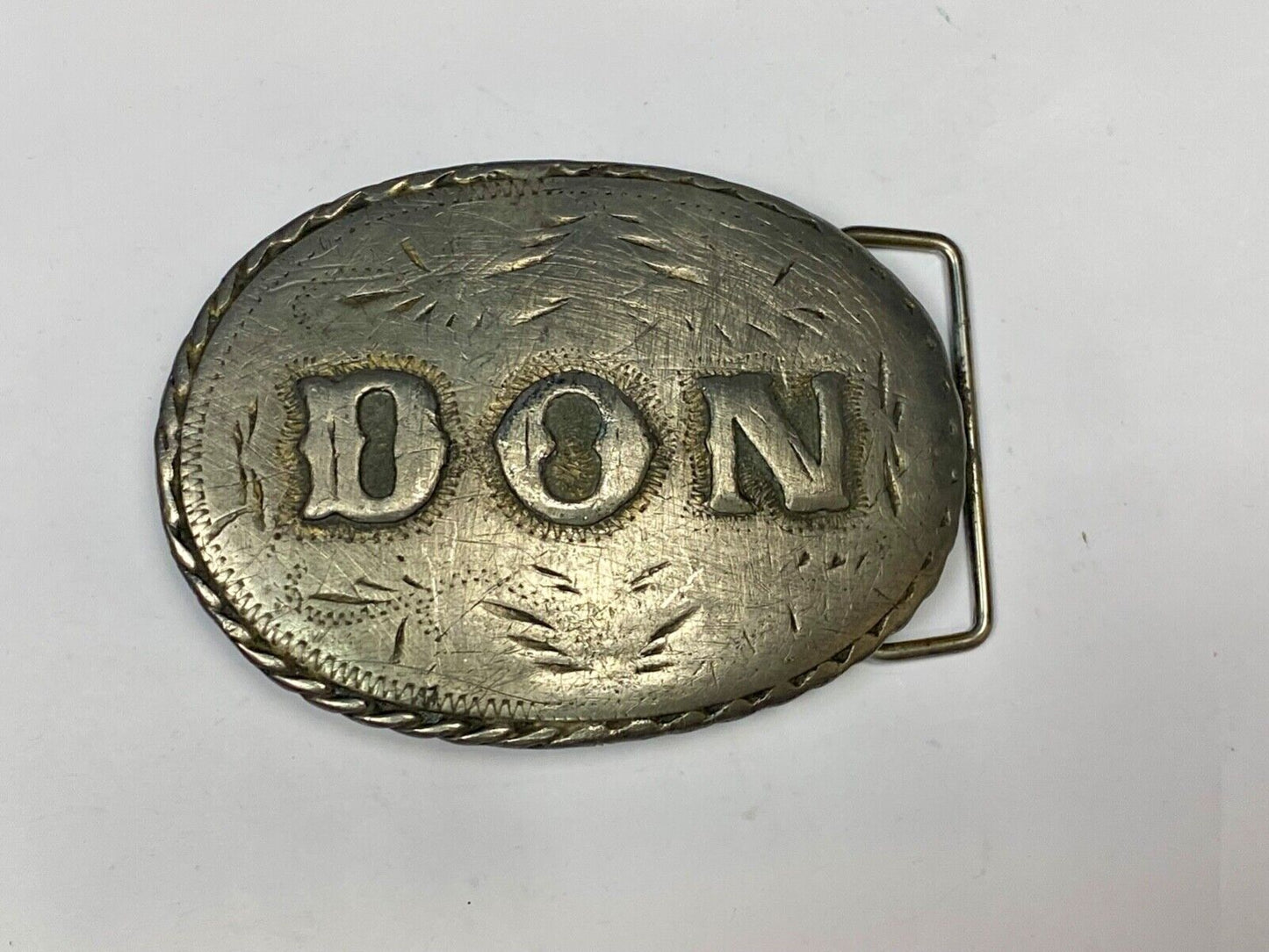 Vintage 1981 Name Don Western Oval Belt Buckle By Spec-Craft