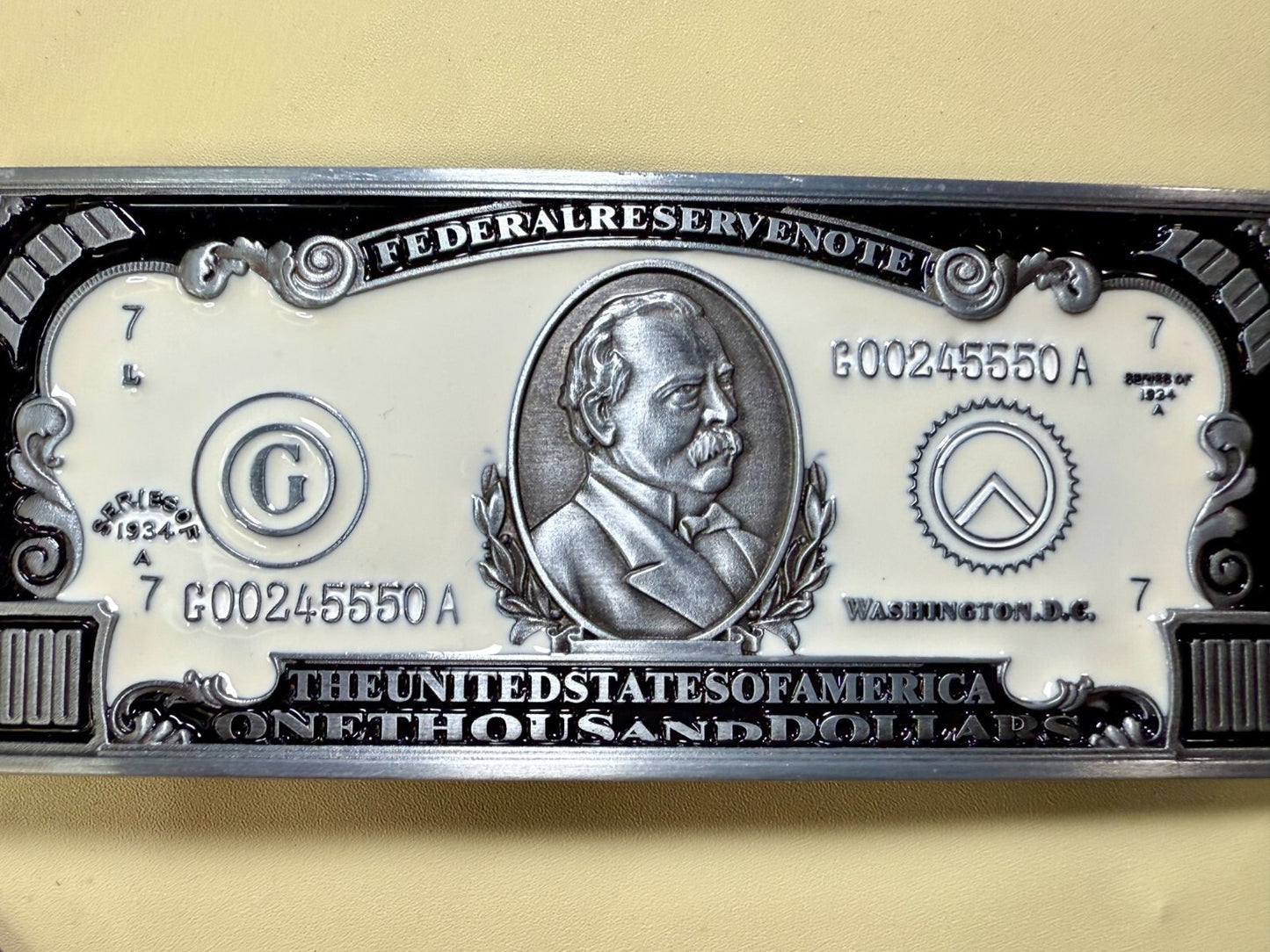 Thousand Dollar Bill New LARGE Novelty Belt Buckle