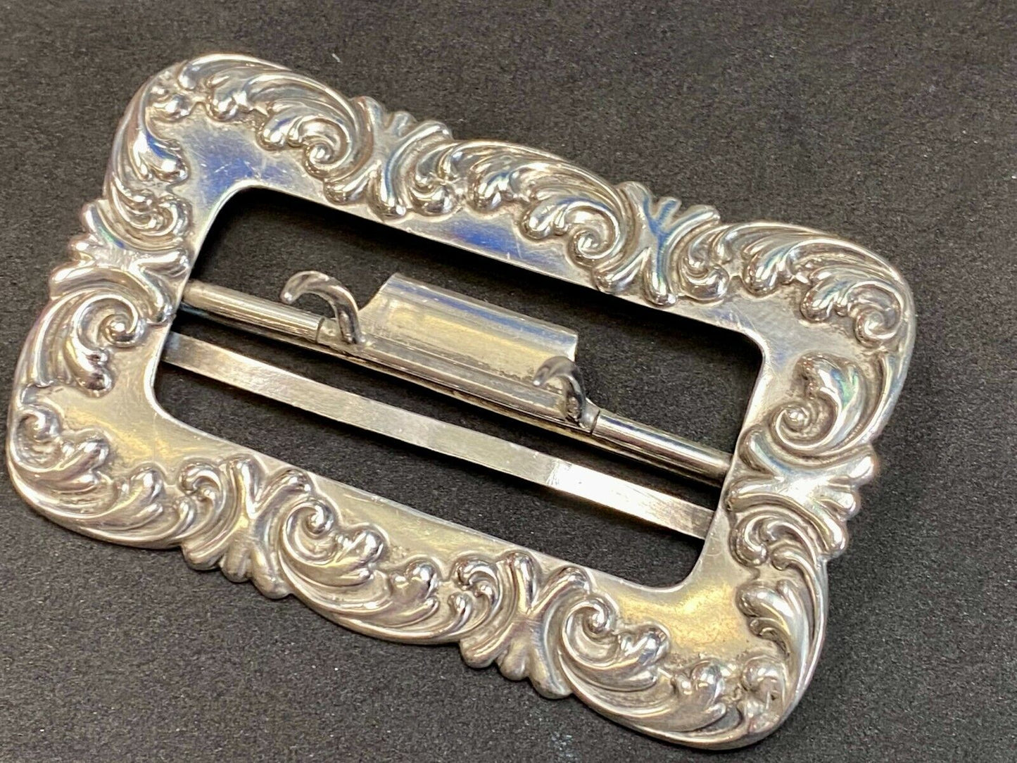 Beautiful Sterling 182 Silver Silver Navajo? Hallmarked Dual Prong Belt Buckle