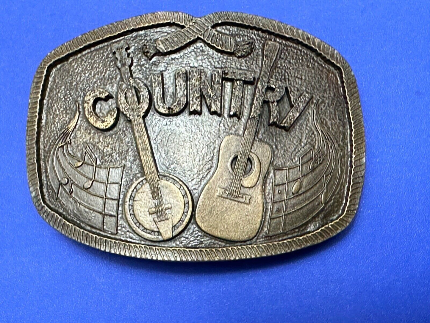 Vintage Country music Guitar and Banjo pickers - Indiana Metal Craft belt buckle