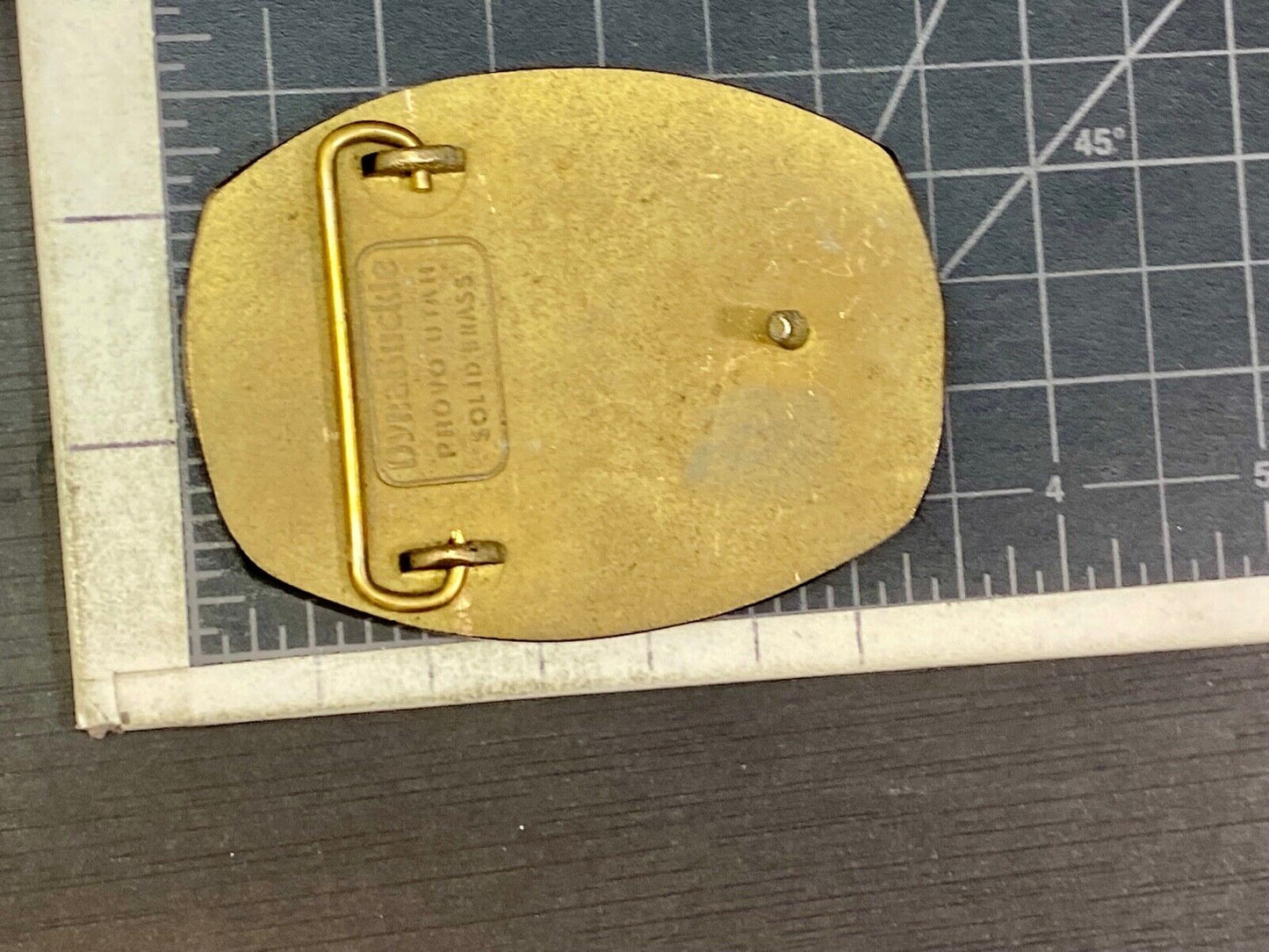 Vintage **ECHO BAY MINES" western division solid brass belt buckle