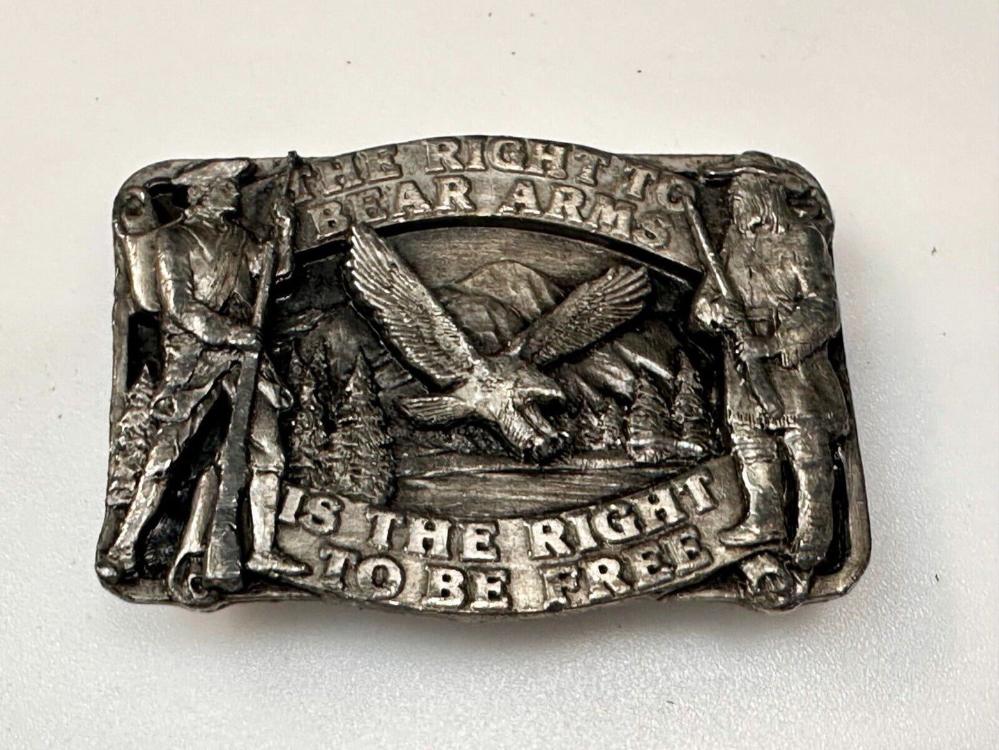 The Right To Bear Arms Is the Right ToBe Free 2nd Amendment VTG 1982 Belt Buckle