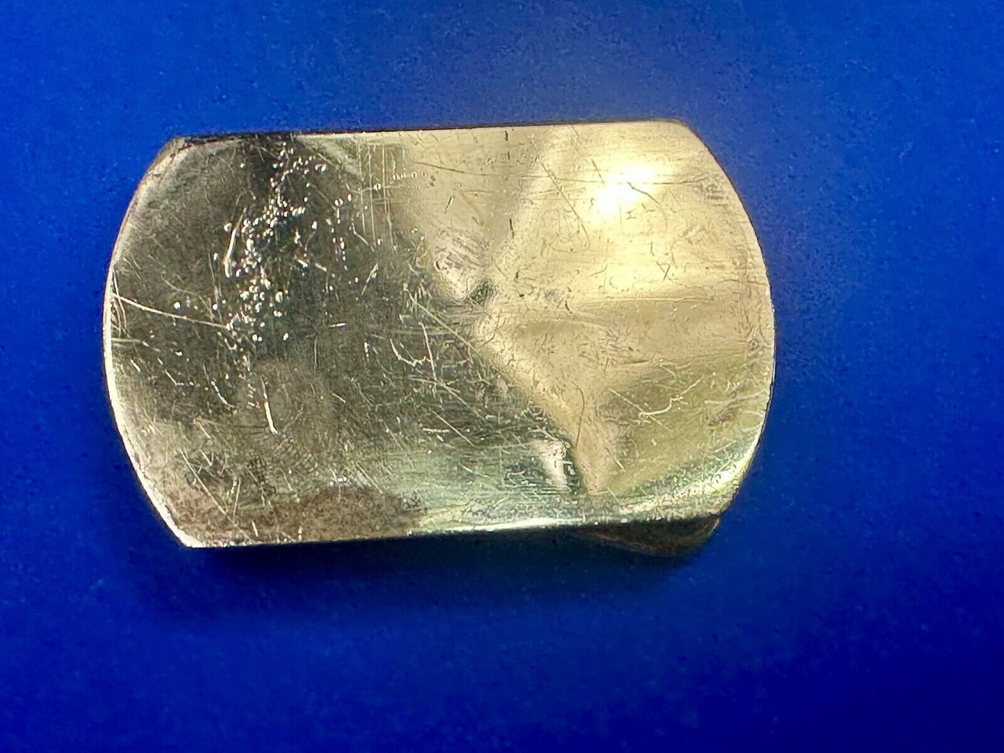 Artisan 2.5" wide rounded corner brass tone dress belt buckle