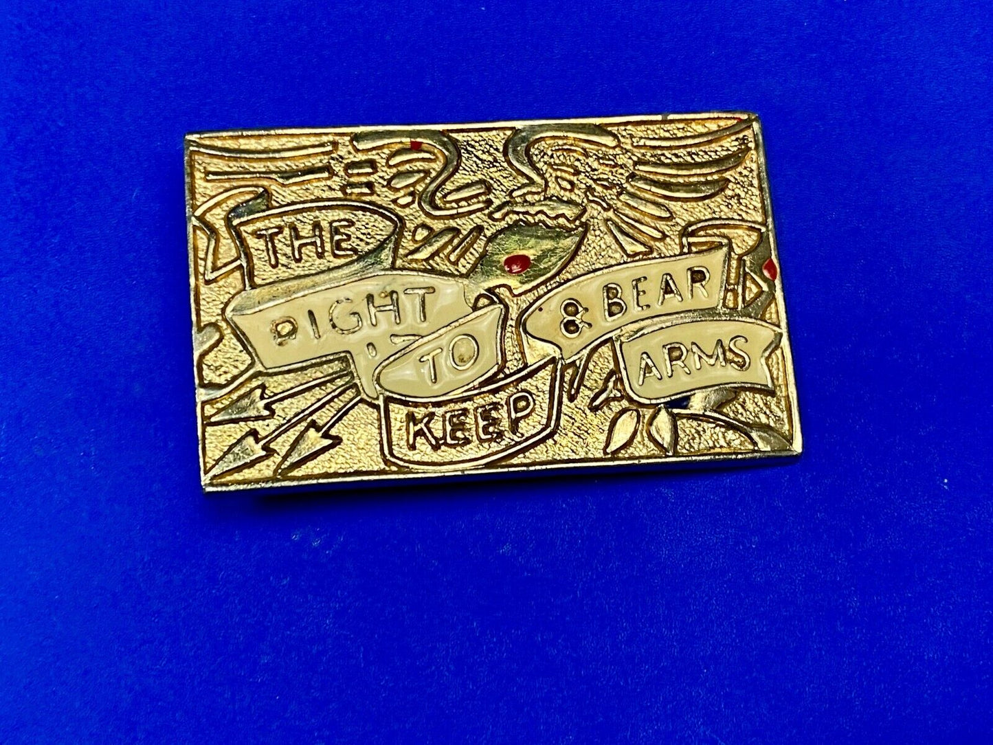 The Right To Keep And Bear Arms Gold Tone Second Amendment Belt Buckle