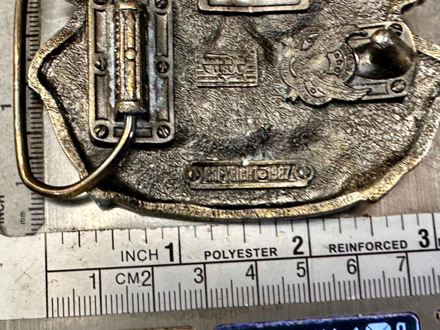 The Beaver State OREGON American Flag Eagle Seal 1987 Commemorative Belt Buckle