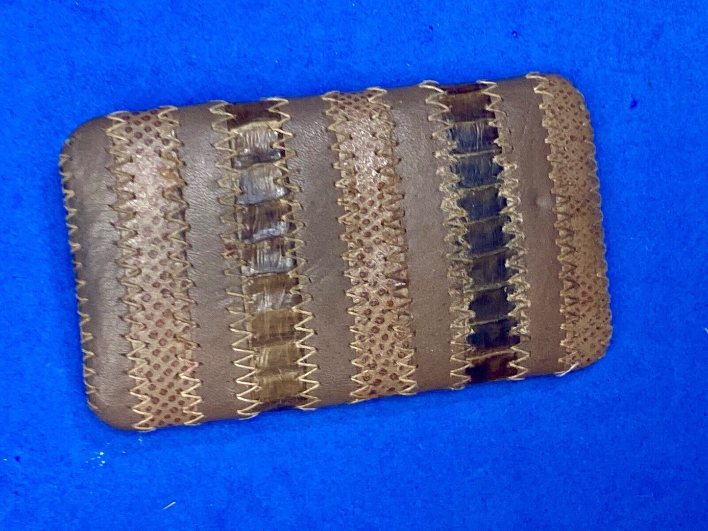 Artisan mixed material leather scarf shoe purse belt buckle - unknown to me!
