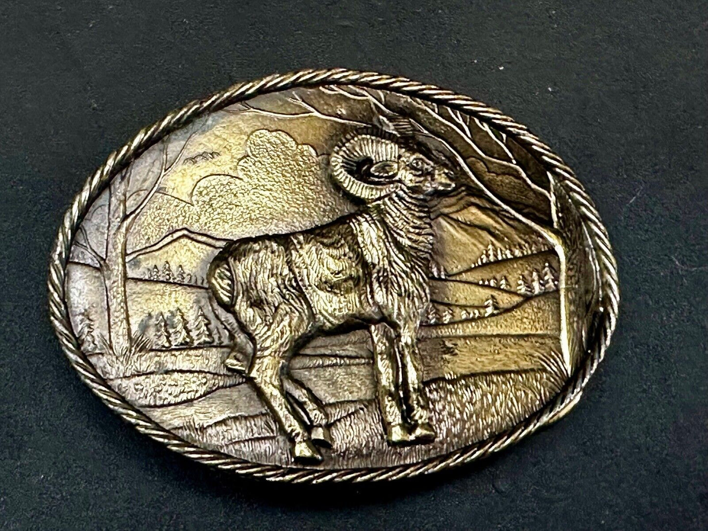 Bighorn Ram - Wildlife VTG 1980 Belt Buckle by Great American Buckle Co