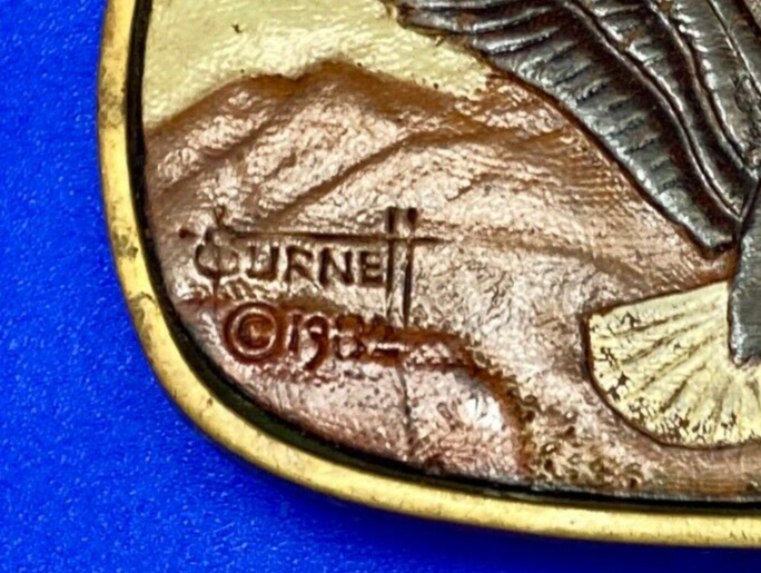 1982 Sufnet - American Bald Eagle Solid Brass Belt Buckle By Baron Brass Works