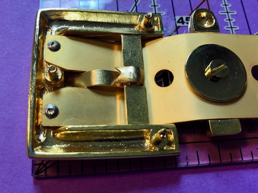 Vintage 2 piece Dress Brass Tone? Belt Buckle