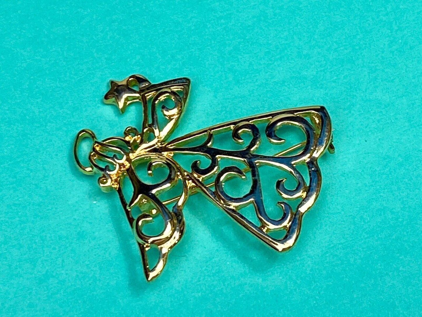 Vintage Angle Unique Cutout Gold Tone Brooch Pin By Premier Designs