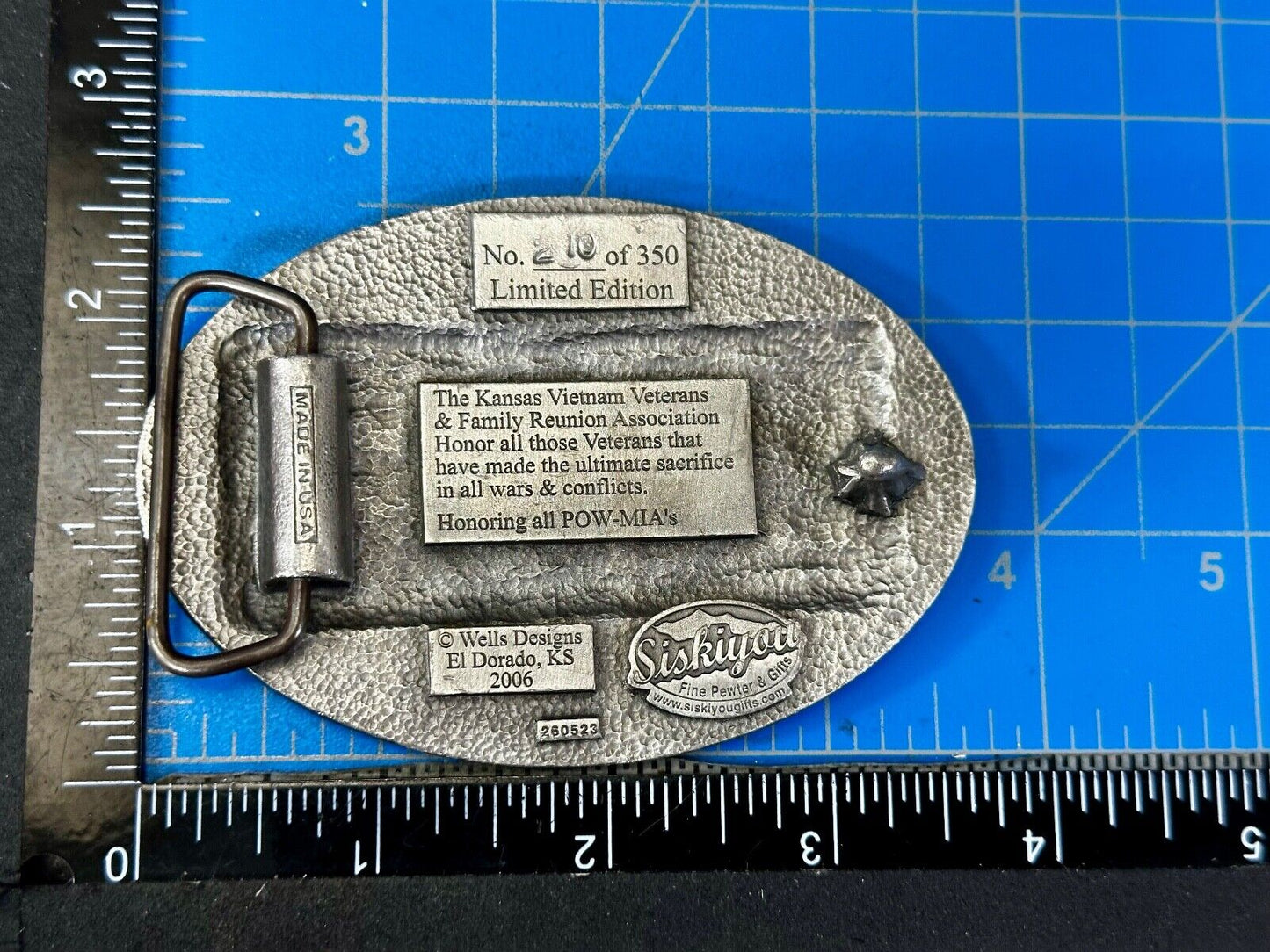 The Kansas Vietnam Veterans Family Reunion 19th Annual Commemorative Belt Buckle