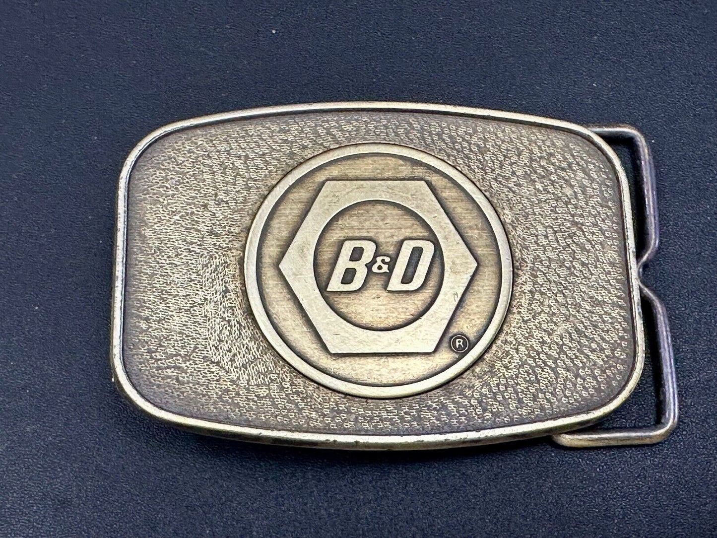 Vintage B&D Company belt buckle - Nut Logo Embalm Construction equipment?