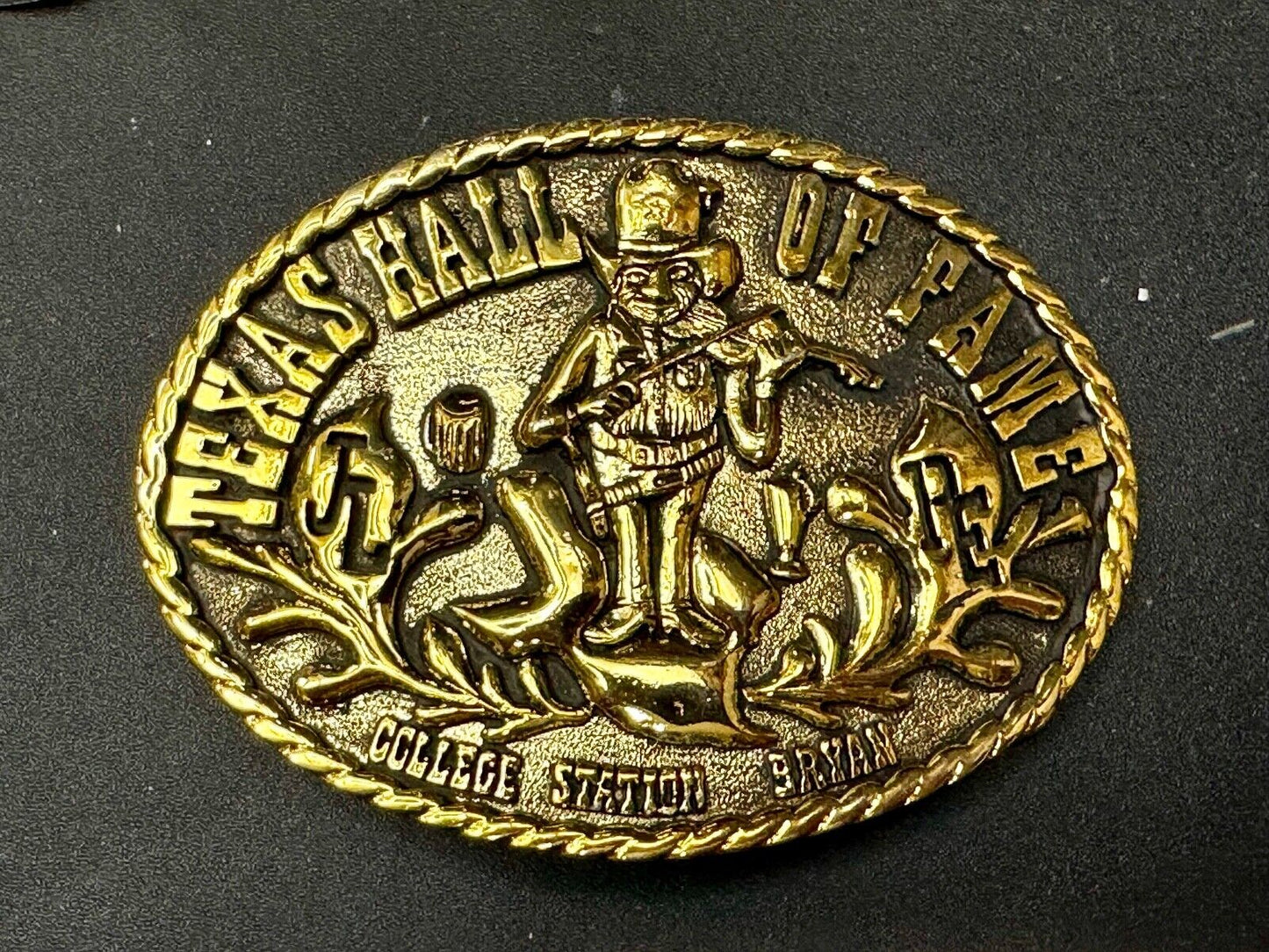 Texas Hall of Fame Bryan–College Station Cities Fiddle Music Vintage Belt Buckle