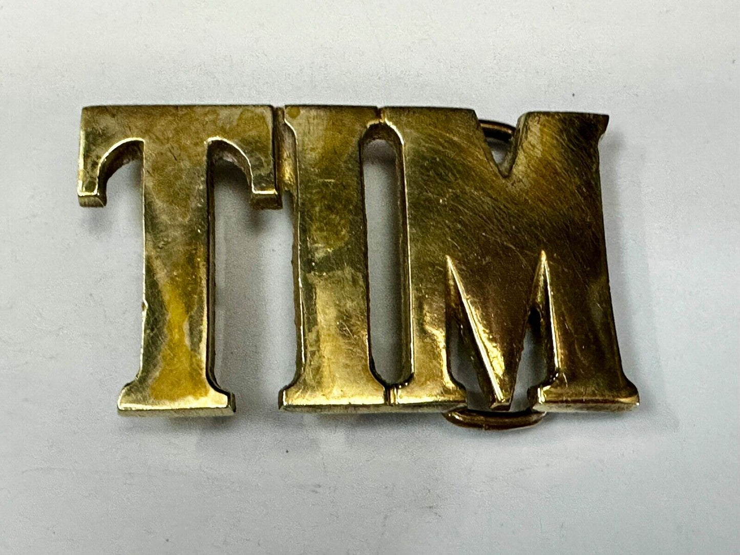 TIM - Custom Name cutout block letters Solid Brass Belt Buckle