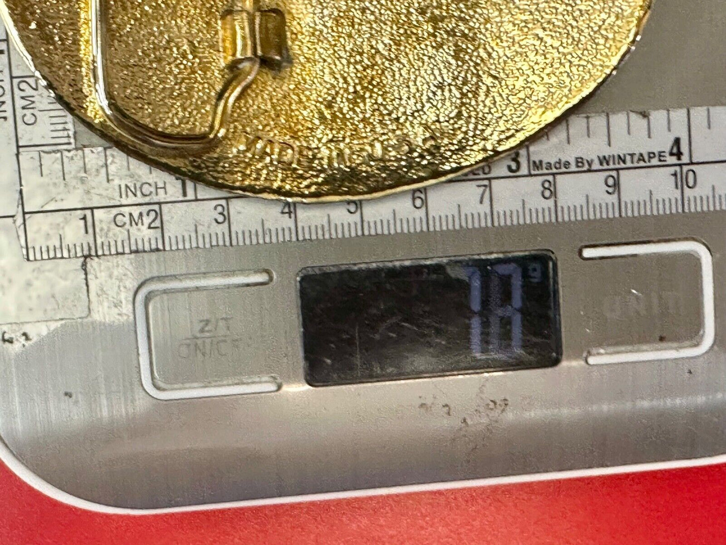 The Great State of Texas Star & Flag gold & black color western belt buckle