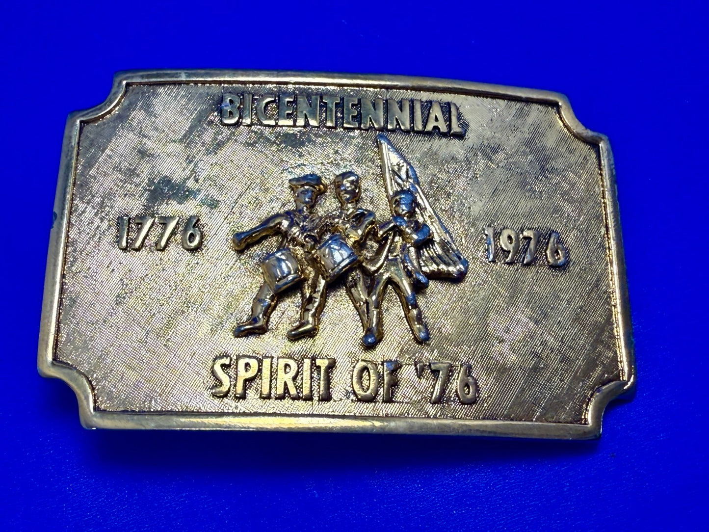 Bicentennial Spirit of America 1776-1976 Gold Color Commemorative Belt Buckle