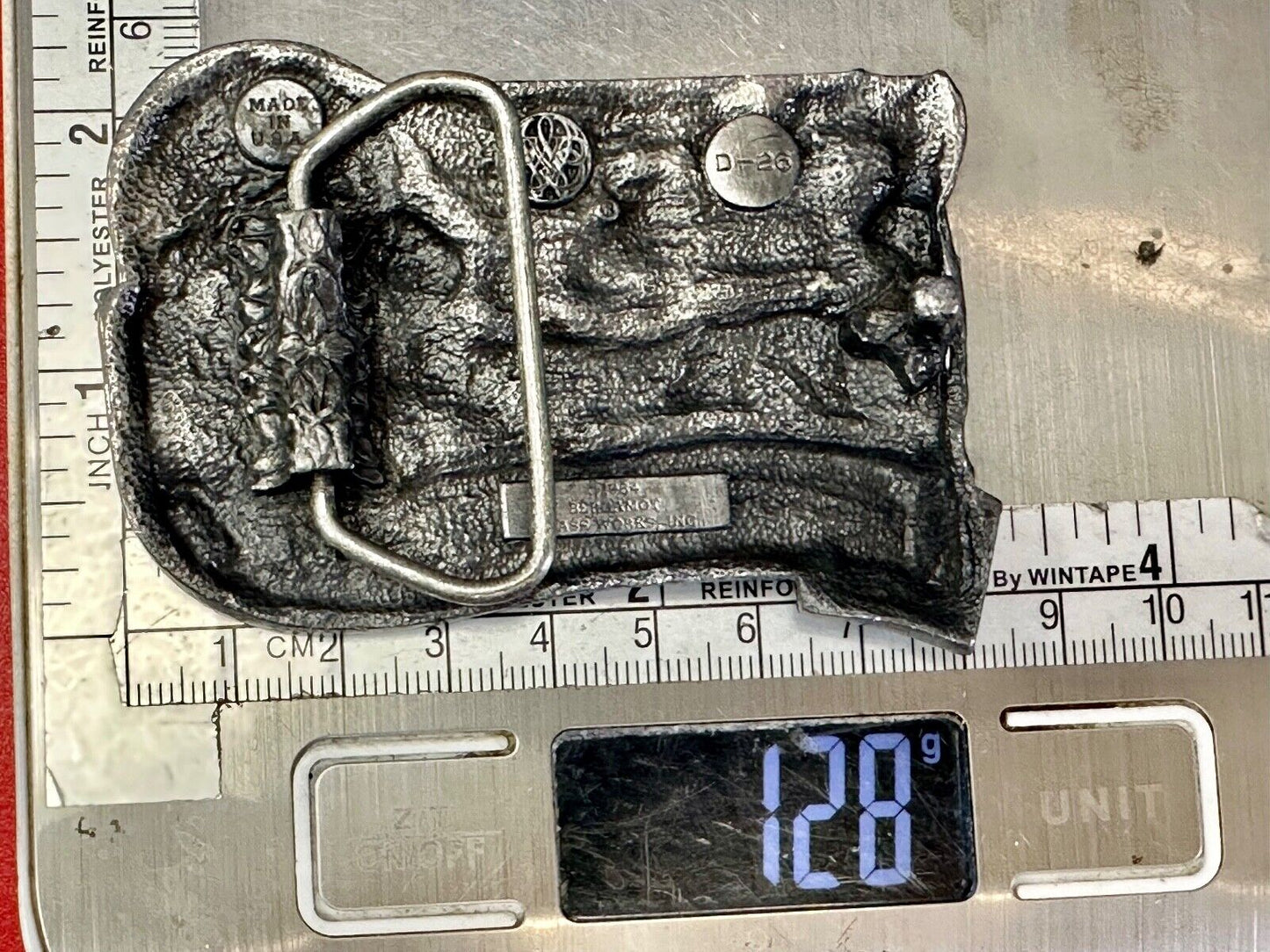 VINTAGE 1984 **WASHINGTON** THE GREAT ESCAPE PEWTER BELT BUCKLE BY BERGAMOT