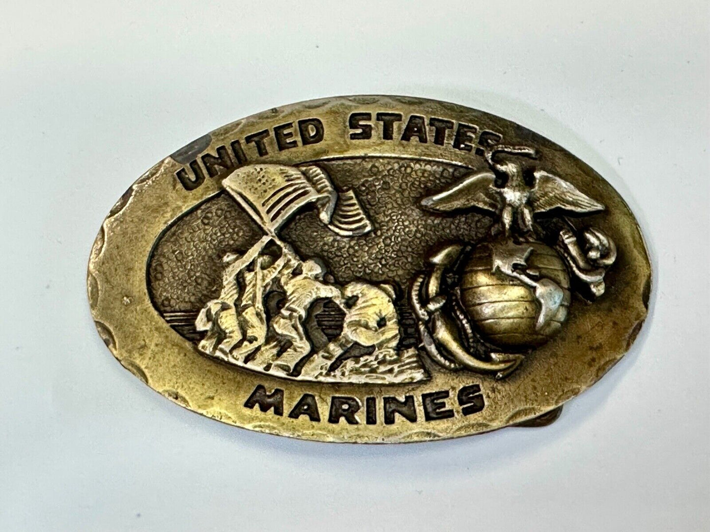 United Sates Marines Fallen Soldiers Monument Flag 1975 Baldwin belt buckle