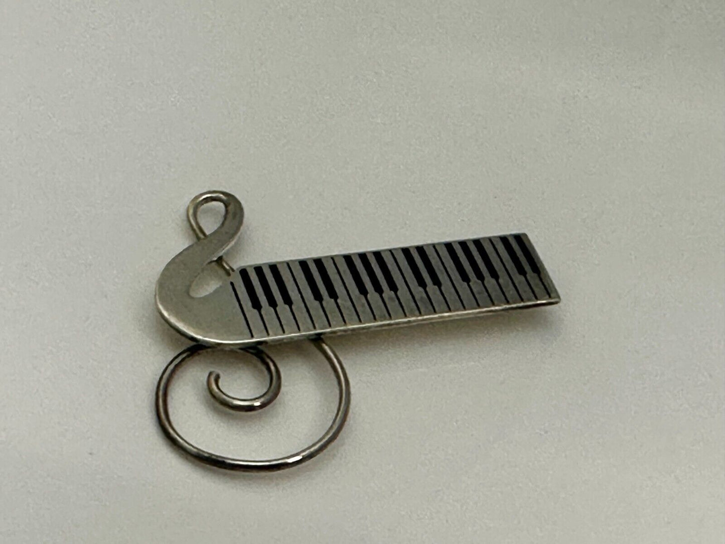 Treble Clef Piano Music Keyboard Musician Vtg. Brooch Pin Sterling 925 Mexico