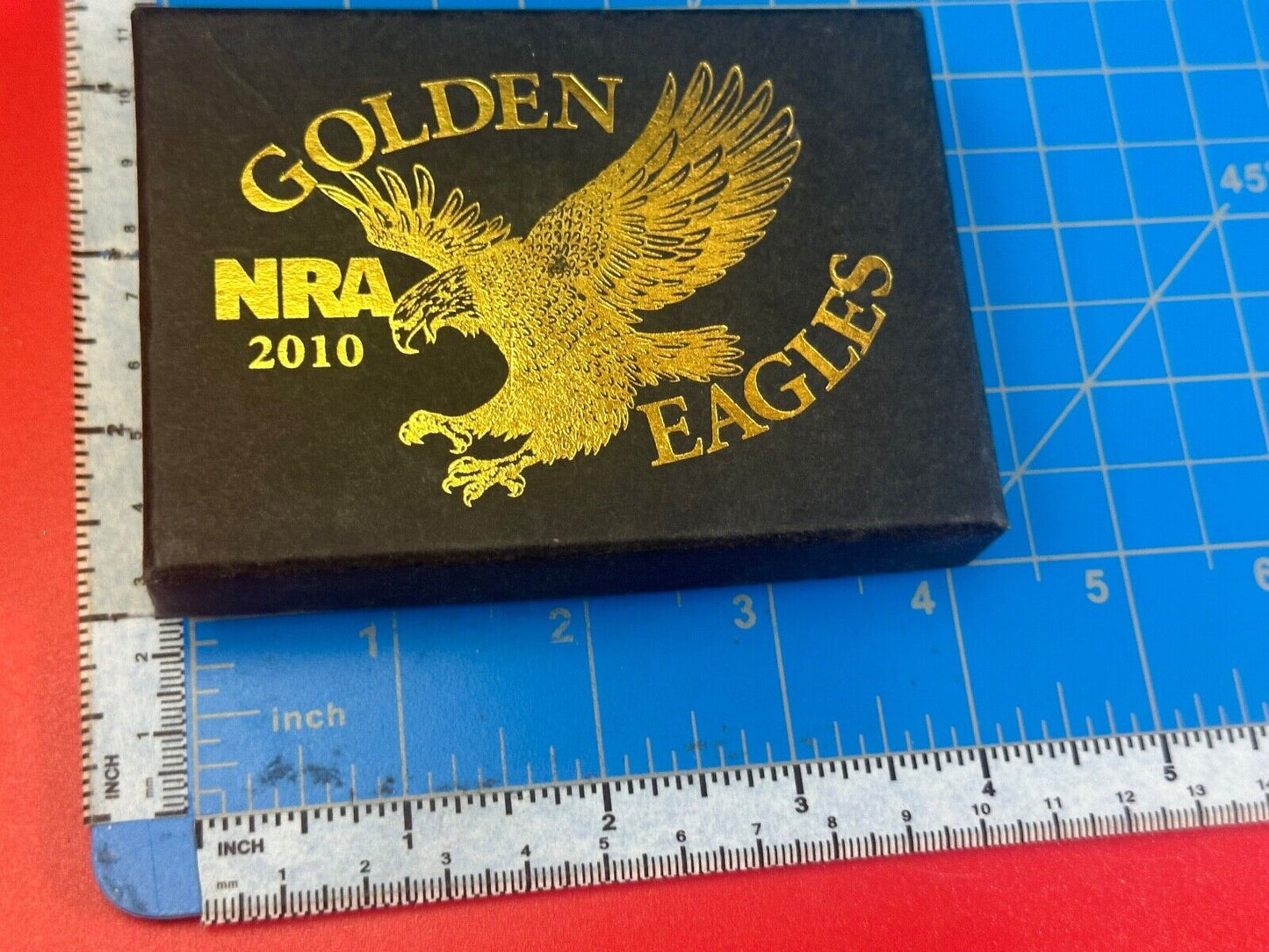 2010 Commemorative Golden Eagles NRA belt buckle in box - Vote Gun Rights