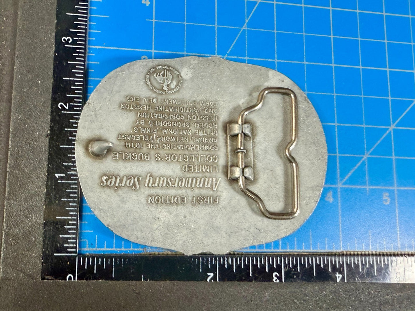1983 Hesston Nfr National Finals Rodeo Cowboys 25Th Anniversary Belt Buckle