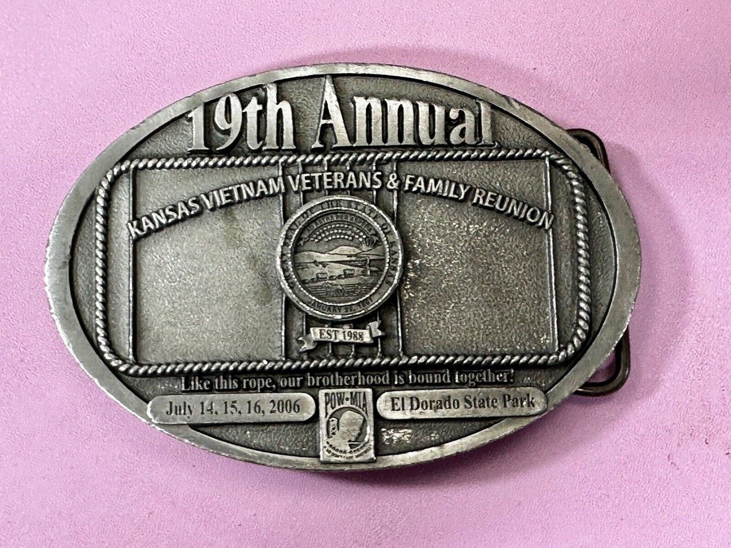 The Kansas Vietnam Veterans Family Reunion 19th Annual Commemorative Belt Buckle