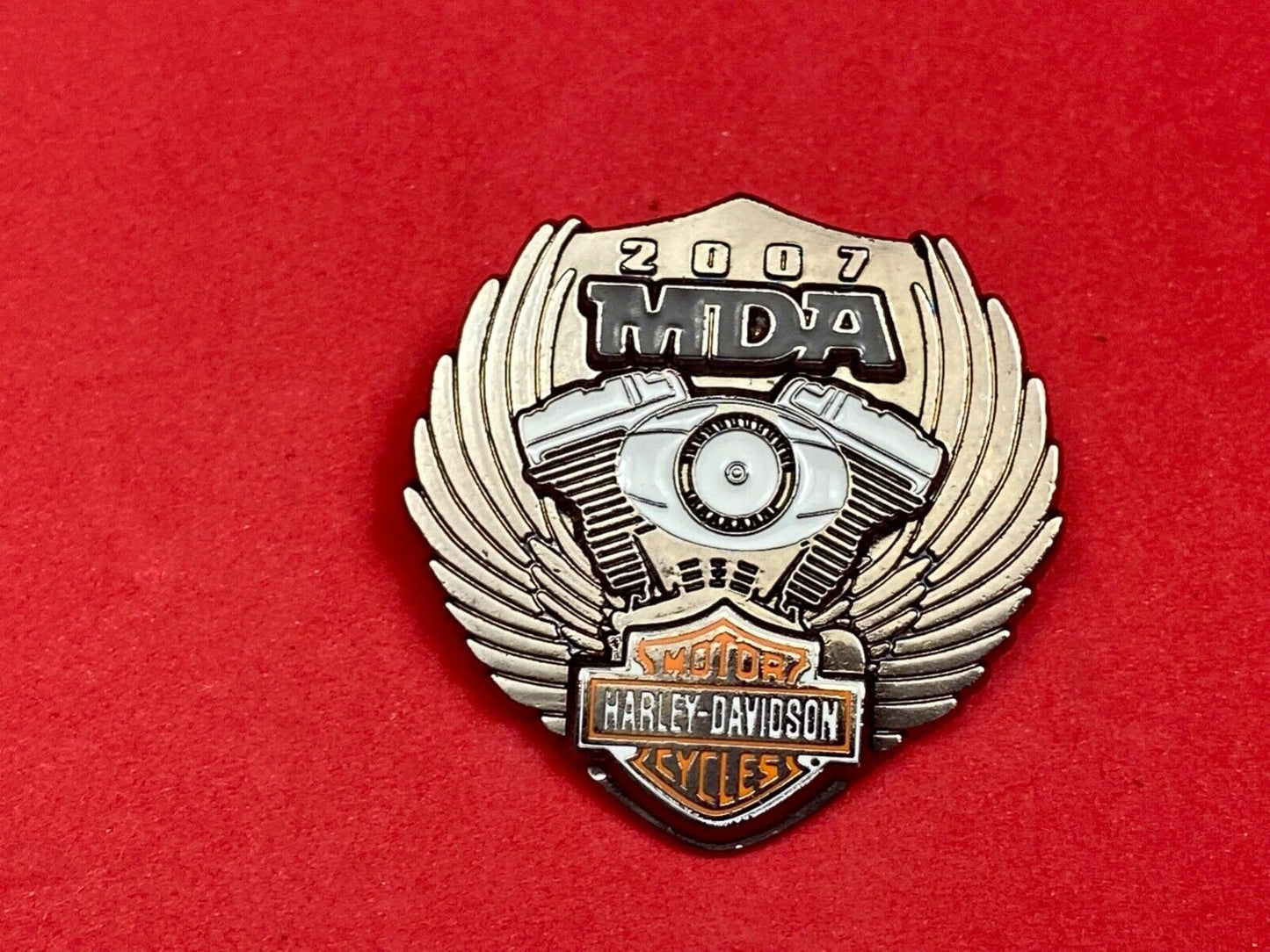 2007 MDR Ride Harley Davidson Motorcycle Collectors pin Engine & Wings