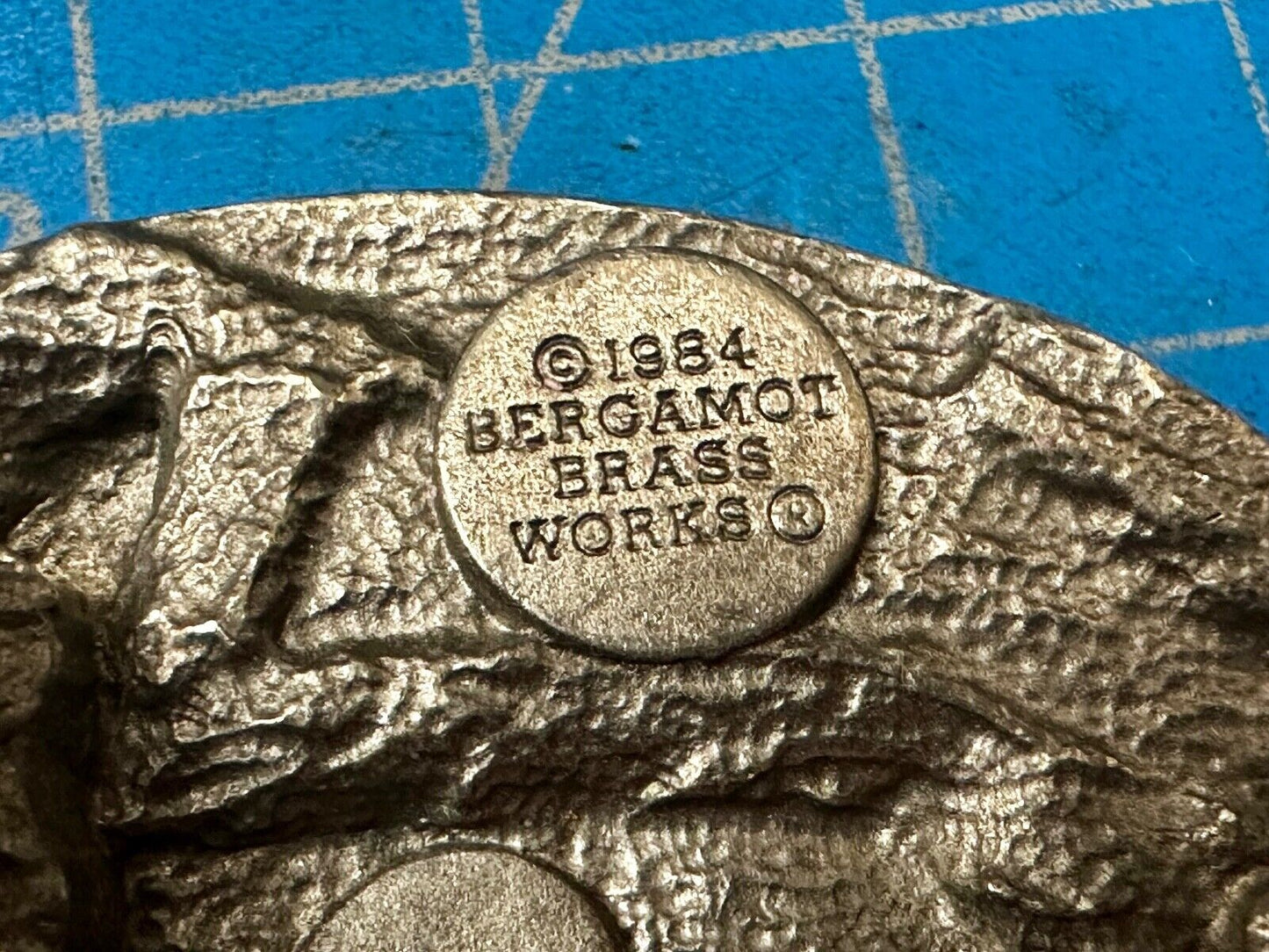Train Steam Engine Coming Around the Mountain 1984 L-143 Bergamot Belt Buckle
