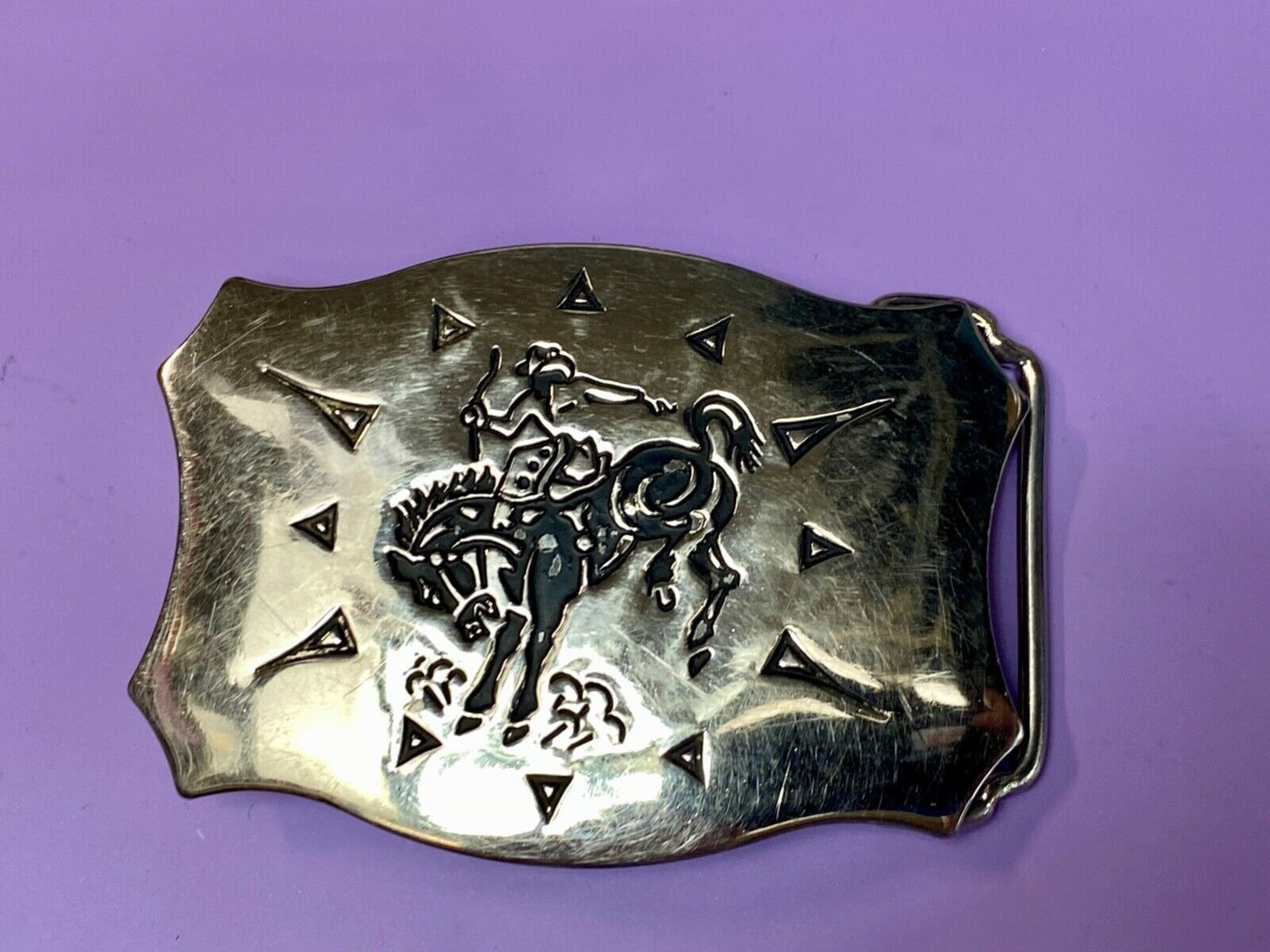 Awesome Chambers belt buckle Western Horseback Cowboy