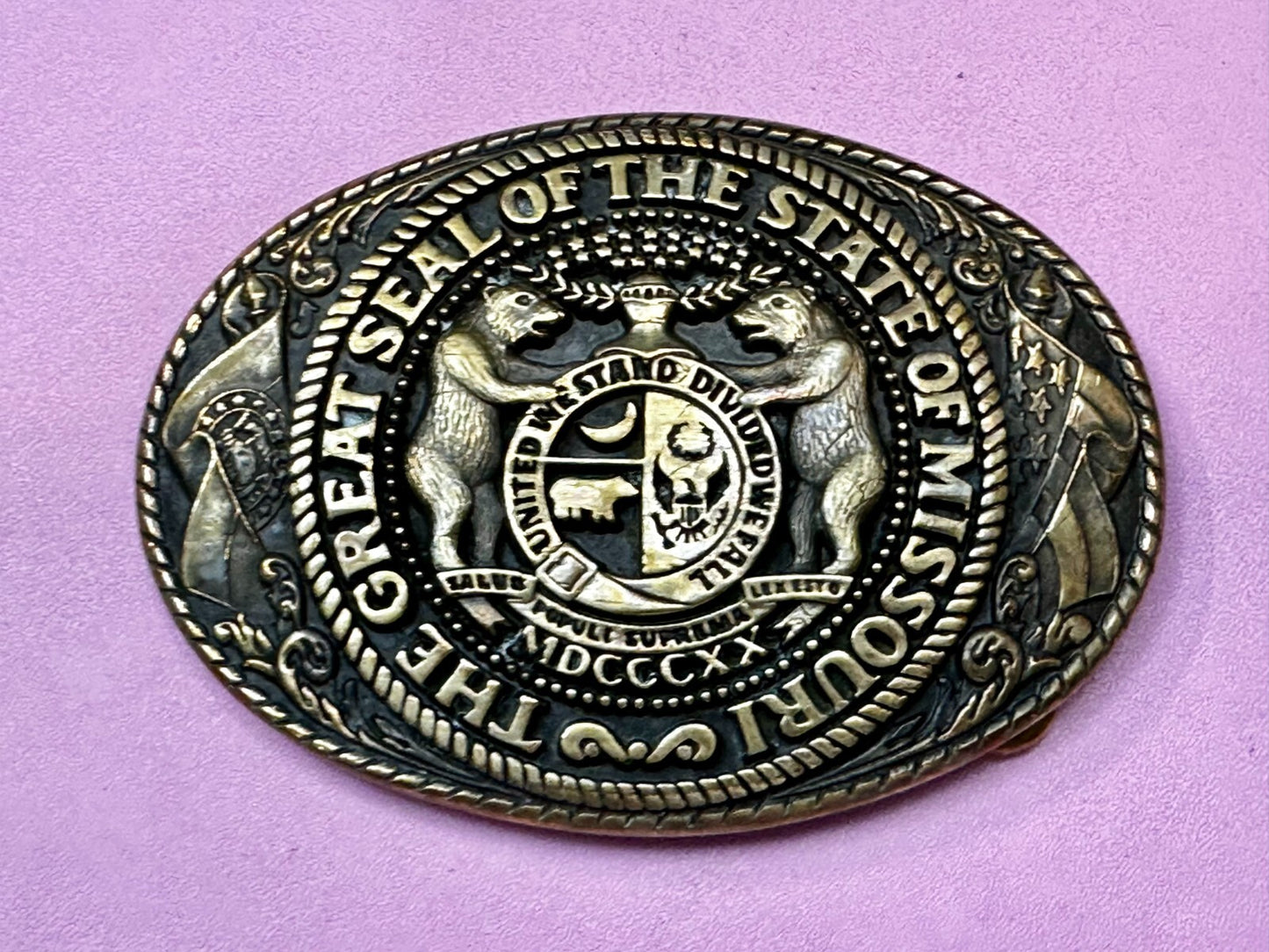 The Great Seal Of The State Of Missouri Statehood Series Tony Lama Belt Buckle