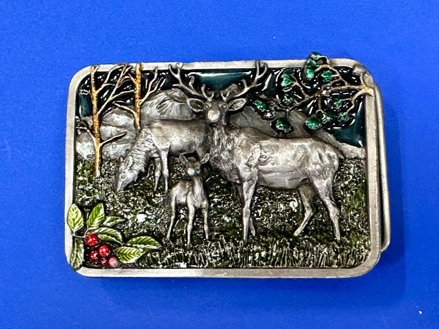 The Elk - Wapiti Native American Indian name vtg. L-10 Siskiyou 1982 belt buckle
