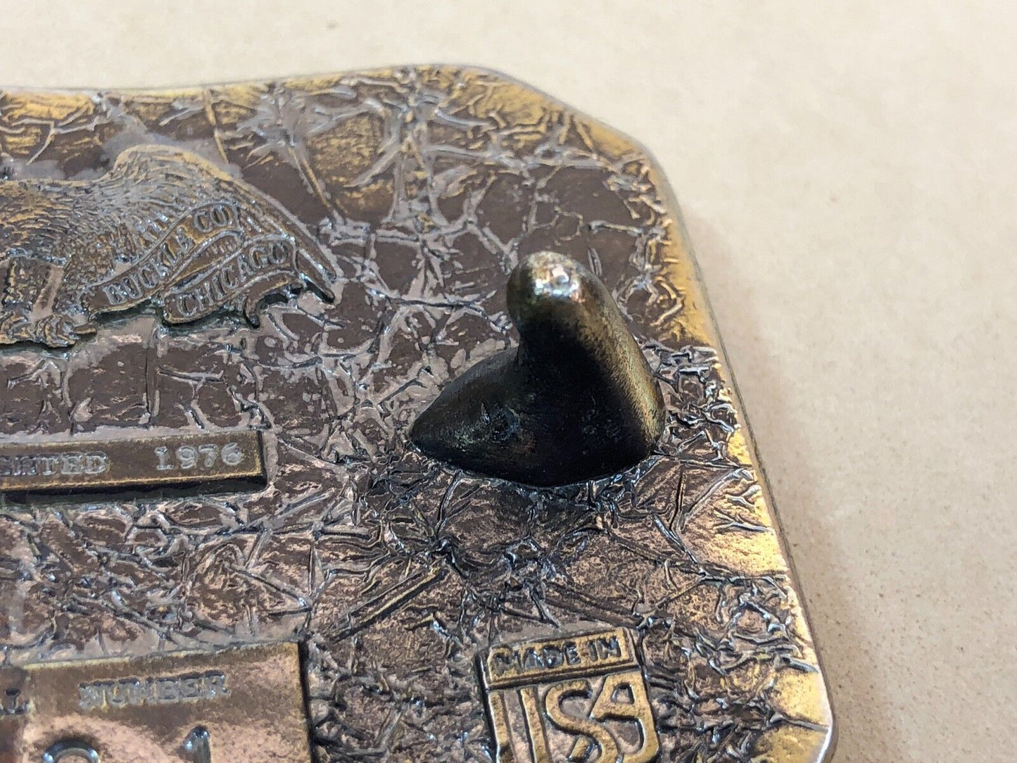 Vintage 1978 American Buckle Co Flying Mallards geese bird Ducks Belt Buckle