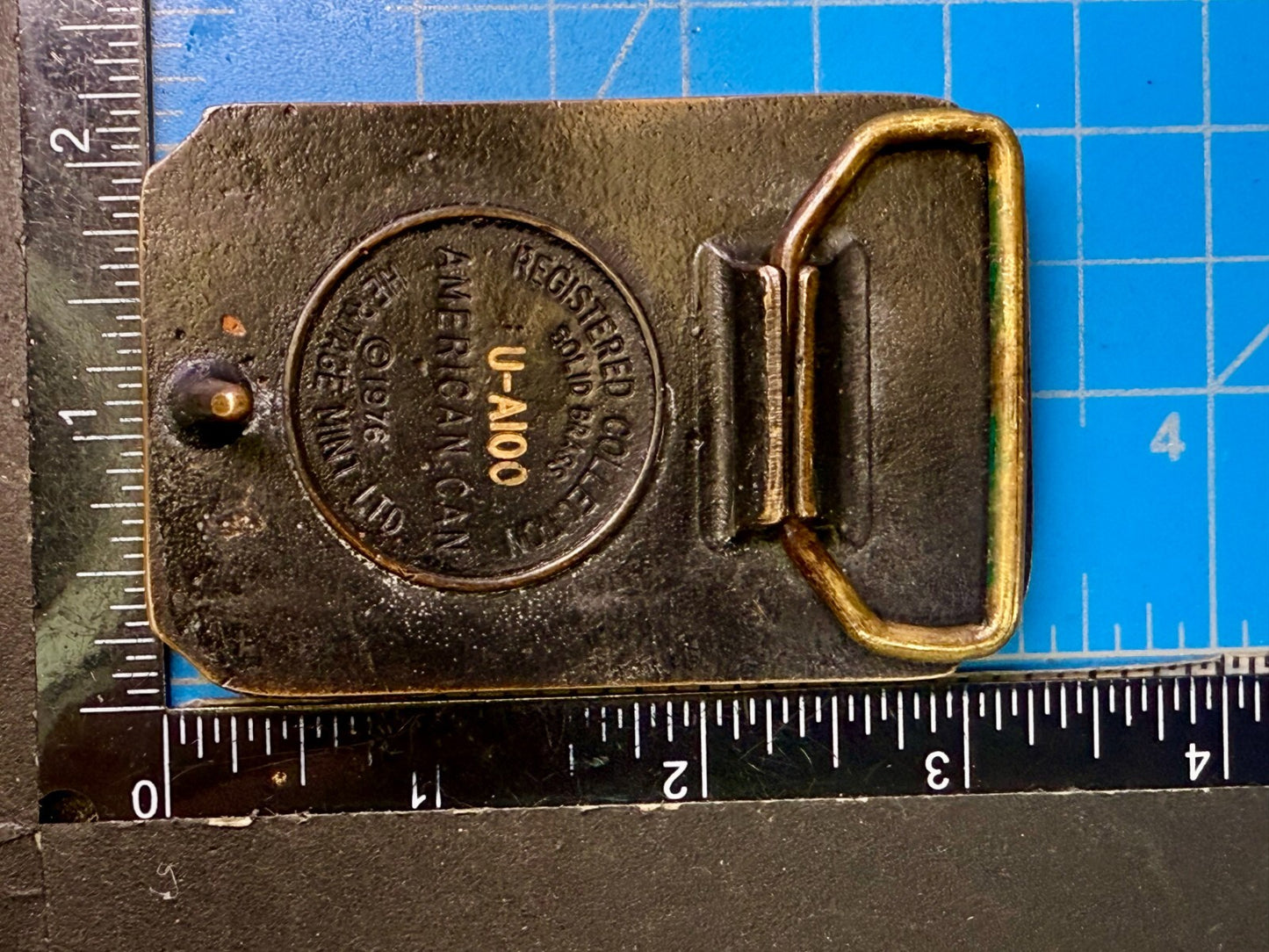 American Can Company 75th Anniversary 1901-1976 Solid Brass Heritage Belt Buckle