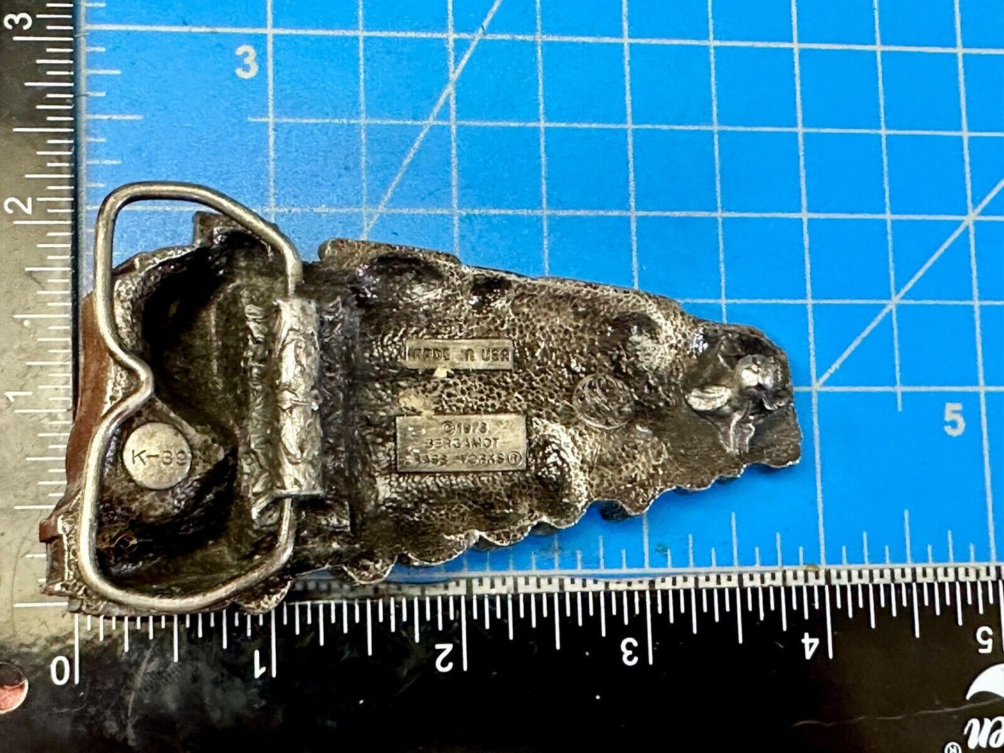 Train Steam Locomotive Vintage 1978 Cutout RR Bergamot Belt Buckle #1002