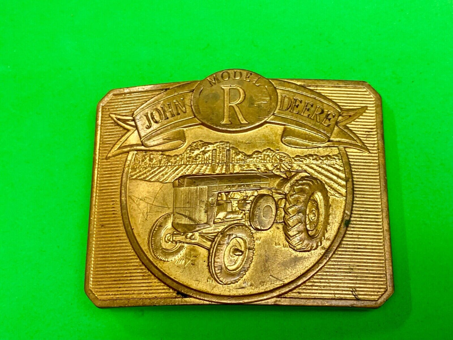 Vintage 1990 John Deere Tractors Model R Diesel commemorative belt buckle