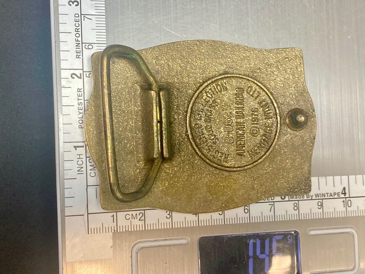 Vintage 1976 American Rr Railroad Solid Brass Train Belt Buckle Heritage Mint