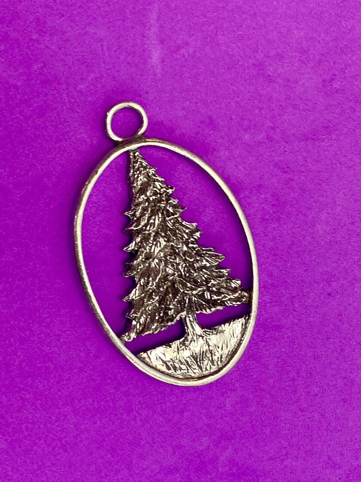 Vintage 1992 Pewter Christmas Tree Ornament Signed SEAGULL ETAIN ZINN Canada