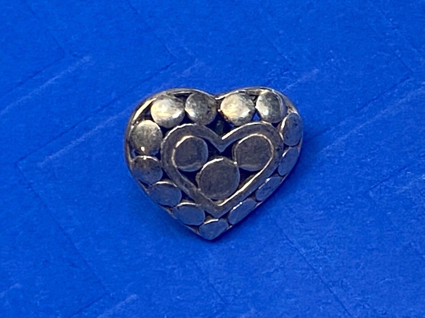 Adorable Heart Silver 925 Vintage See Thought Skeleton Southwestern Brooch