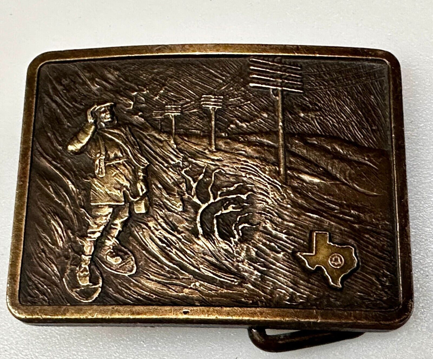 Texas Bell Telephone Award Belt Buckle by OC Tanner