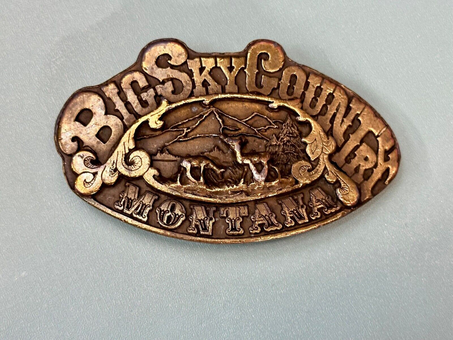 Big Sky Country Montana Vintage Collectable belt buckle by Adezy