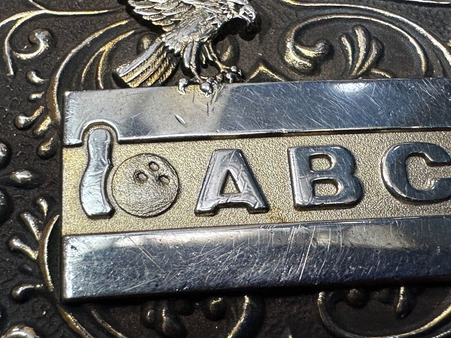 ABC Bowling Trophy Beautiful Sports Award Modern Western Belt Buckle by Balfour