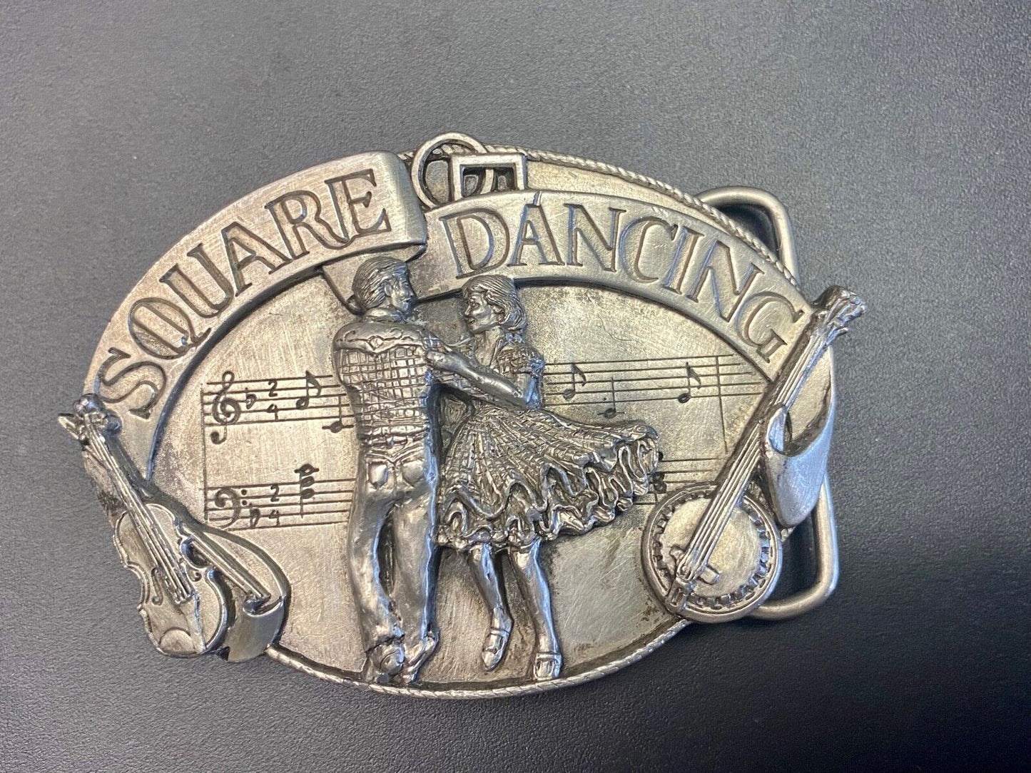 Vintage 1985 Western Country Line Square Dancing Belt Buckle By Siskiyou