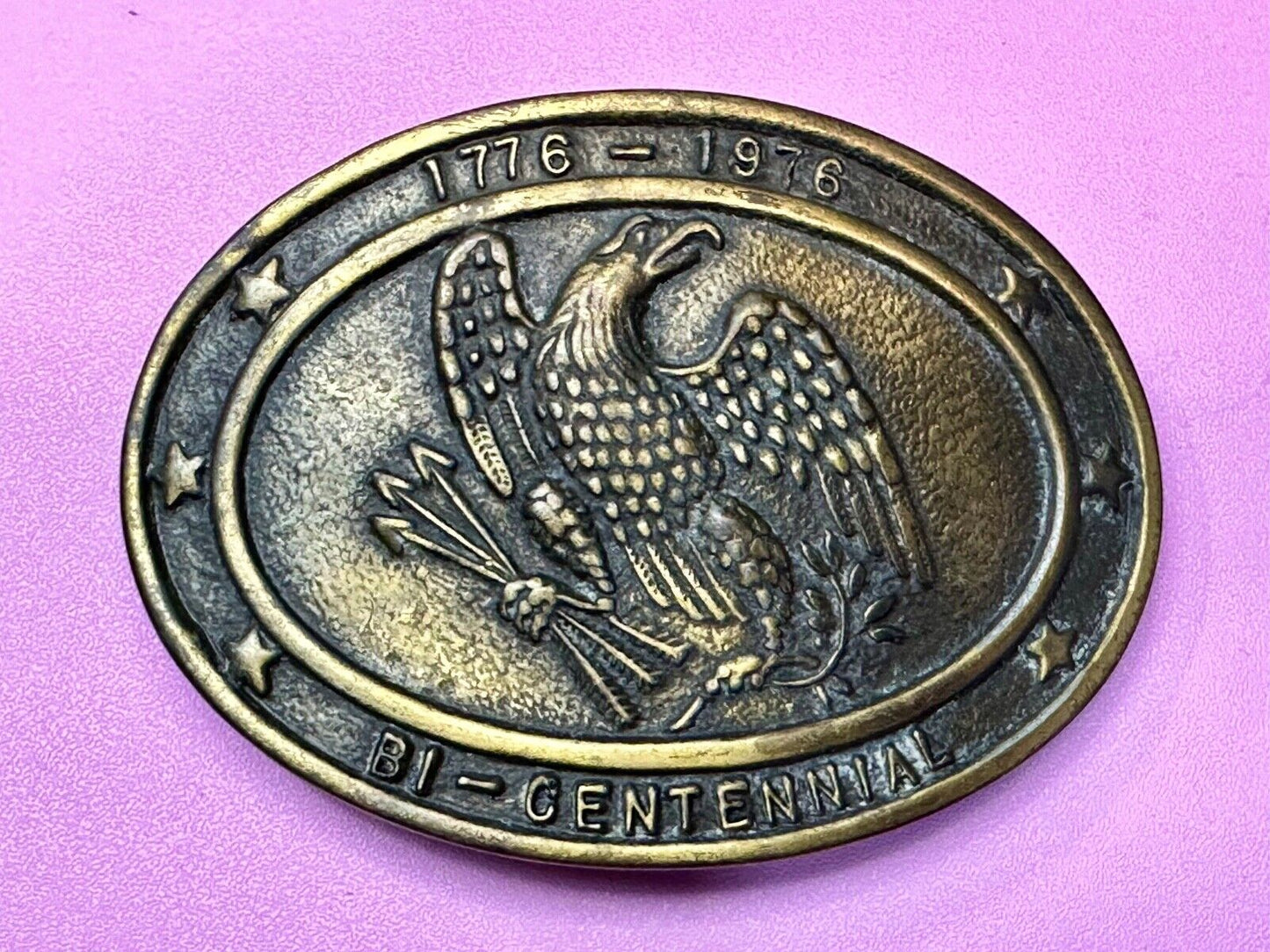 Bicentennial Majestic US Eagle Patriotic United States of America belt buckle