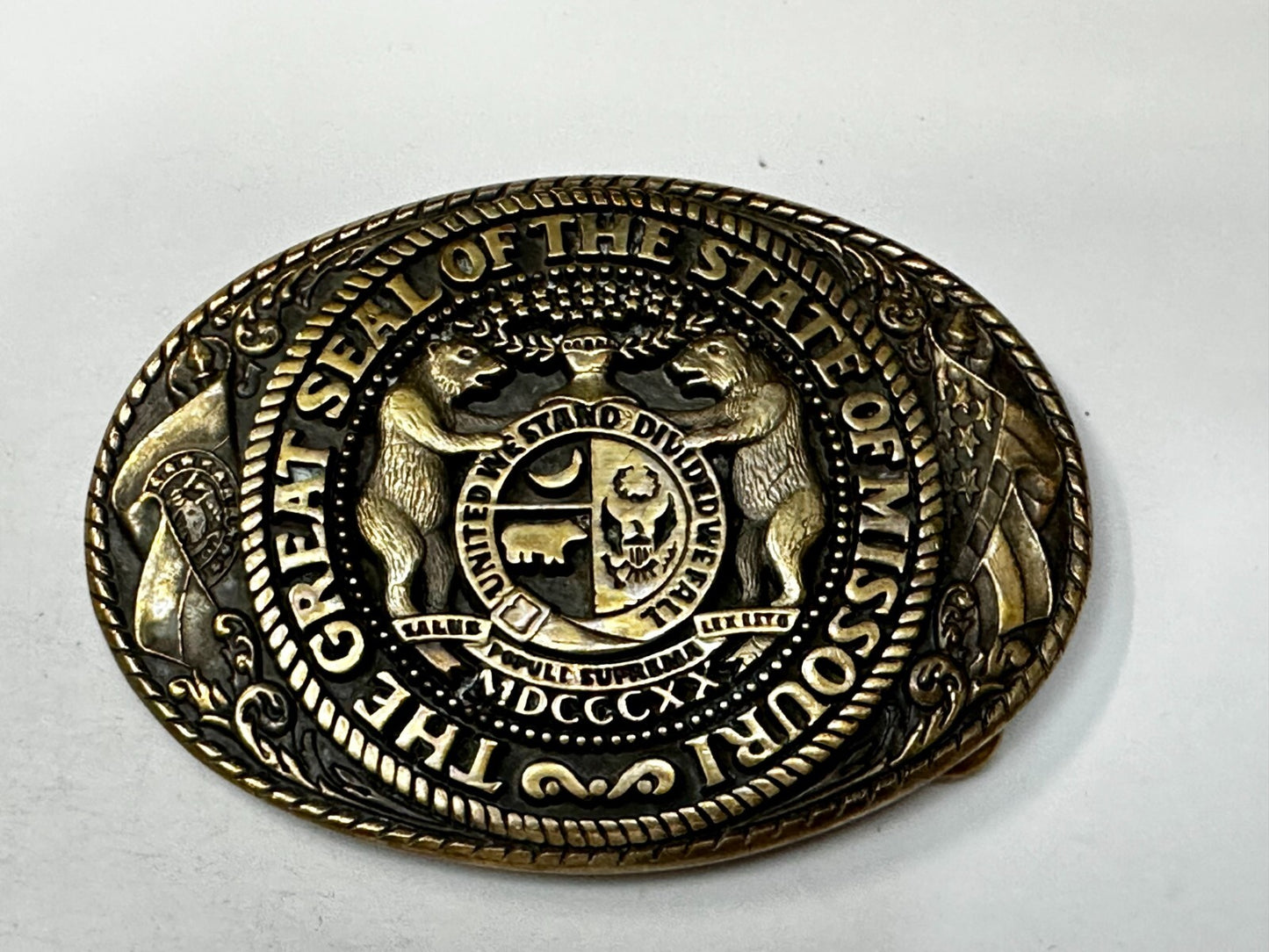 The Great Seal Of The State Of Missouri Statehood Series Tony Lama Belt Buckle