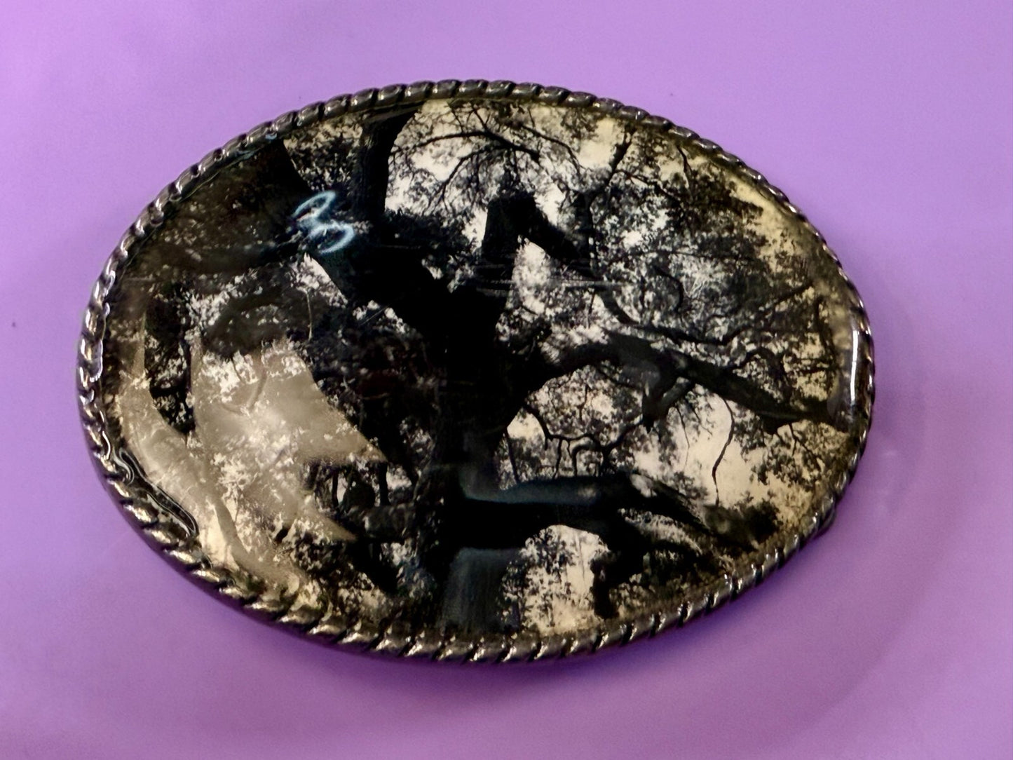 Tall Trees Leaf Forest Picture Hippy Retro Vibe Ivan Belt Buckle