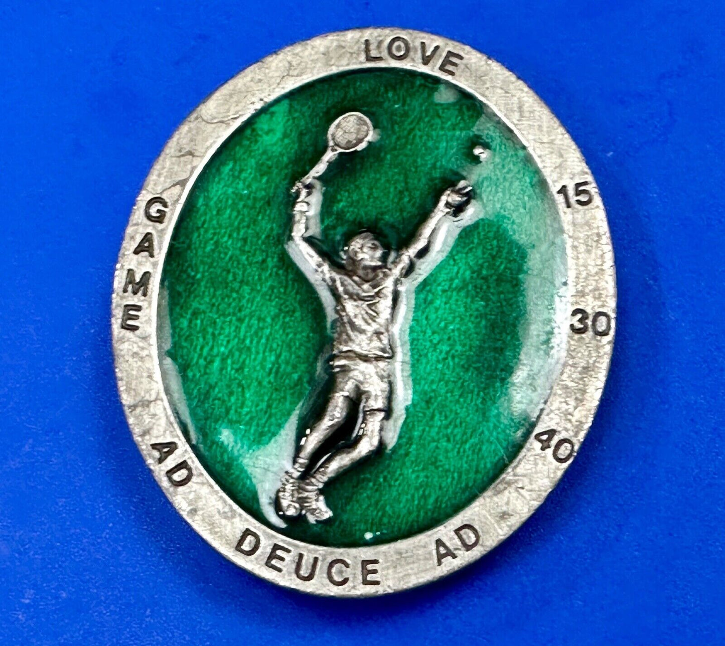 Tennis Match Commemorative Game Ad Deuce Love Vintage 70's Bergamot belt buckle