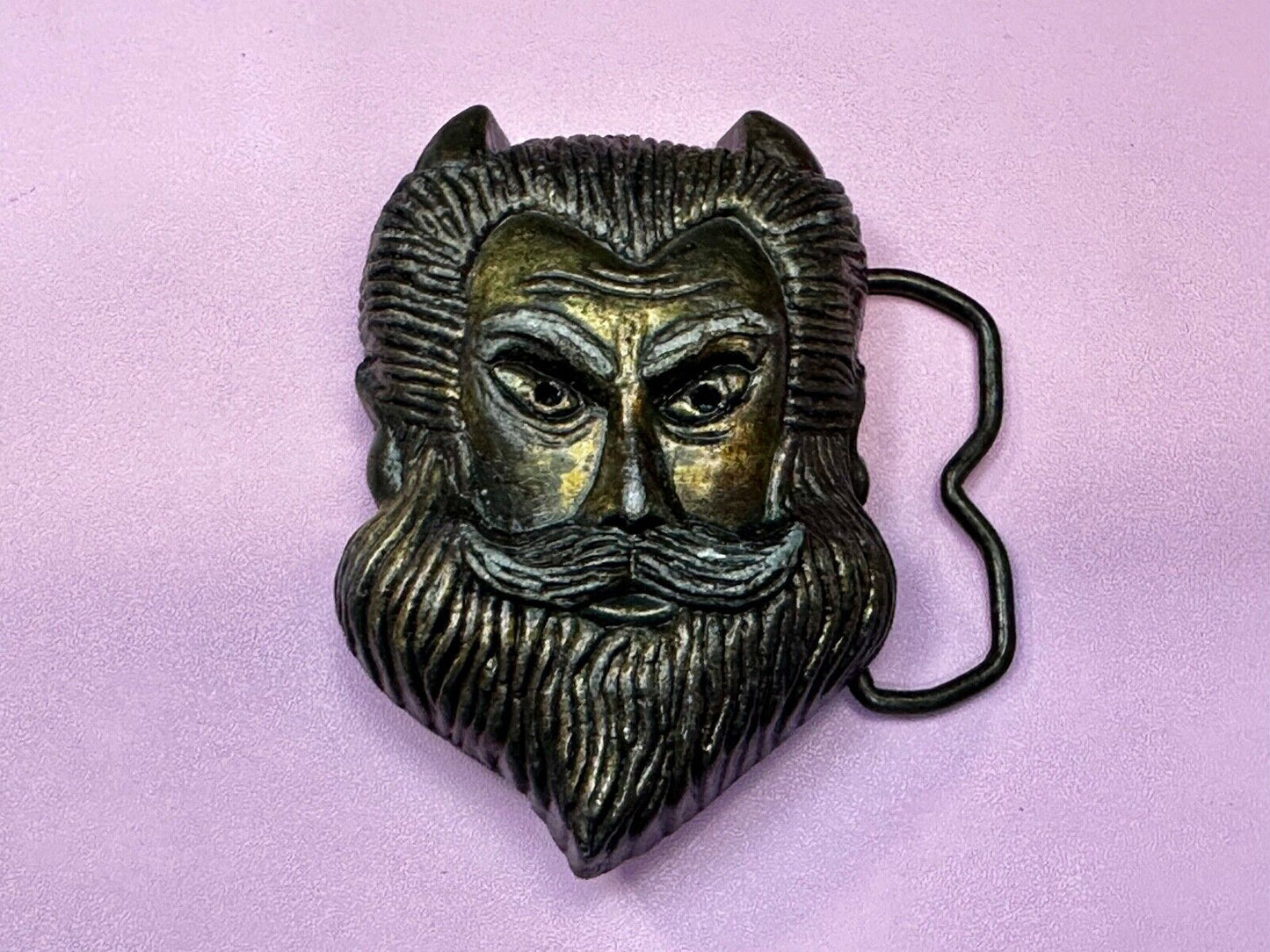 Bearded Devil Vintage MBCI Fantasy Man Head Vintage 70s Belt Buckle