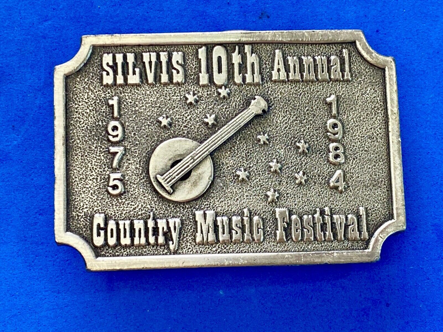 Vintage 1984 10th annual Country music festival SILVIS Illinois belt buckle